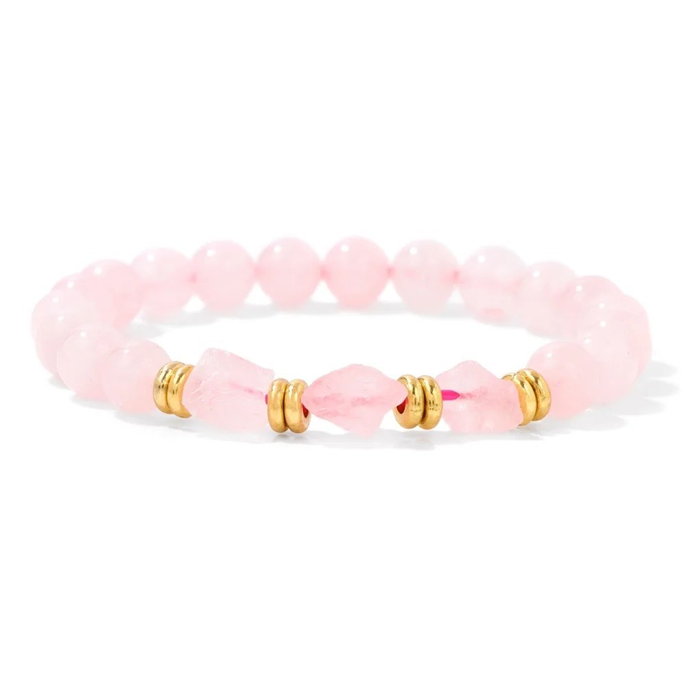 Irregular Rough Obsidian Bracelet Original Natural Stone Quartzs Reiki Lapis Model Rose Quartz