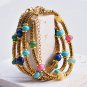 Delicate Bohemia Bracelet Multicolour Natural Stone Beaded Gold Plated Jewelry Model B573 4
