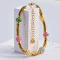 Delicate Bohemia Bracelet Multicolour Natural Stone Beaded Gold Plated Jewelry Model B573 3