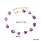 ASONSTEEL Purple Irregular Natural Stone Beads Chain Necklace Bracelet For Model BR28220CG
