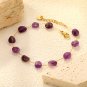 ASONSTEEL Purple Irregular Natural Stone Beads Chain Necklace Bracelet For Model BR28220CG