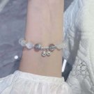 Korean White Moonlight Stone  Crystal Bracelet for Women Girls Luxury Imitation Model Grey