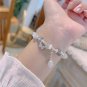 Korean White Moonlight Stone  Crystal Bracelet for Women Girls Luxury Imitation Model Black