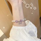 Korean White Moonlight Stone  Crystal Bracelet for Women Girls Luxury Imitation Model Purple