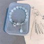 Korean White Moonlight Stone  Crystal Bracelet for Women Girls Luxury Imitation Model Red