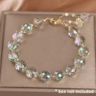 Crystal Woven Female Bracelet New Fashion Shiny Crystal Stone Beads Elasticity Model Green