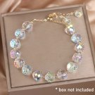 Crystal Woven Female Bracelet New Fashion Shiny Crystal Stone Beads Elasticity Model White
