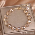 Crystal Woven Female Bracelet New Fashion Shiny Crystal Stone Beads Elasticity Model champagne