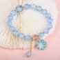Lucky Popcorn Crystal Bracelet New Korean Daisy Flower Multicolor Glass Beads Model Purple