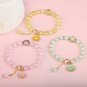 Lucky Popcorn Crystal Bracelet New Korean Daisy Flower Multicolor Glass Beads Model White