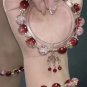 Korean Sweet Cute Flowers Pendant Beaded Bracelet For Women Green Crystal Glass Model BR24Y01815
