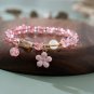 Korean Sweet Cute Flowers Pendant Beaded Bracelet For Women Green Crystal Glass Model BR24Y01816
