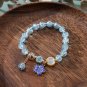Korean Sweet Cute Flowers Pendant Beaded Bracelet For Women Green Crystal Glass Model BR24Y01814