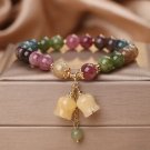 ZAKOL Fashion Natural Stone Bracelet Elegant Lily of the Valley Flower Pendant Model A