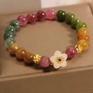 ZAKOL Fashion Natural Stone Bracelet Elegant Lily of the Valley Flower Pendant Model B