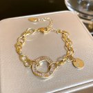 Stainless Steel Rhinestone Bracelets For Women 2023 Silver Color Letter D Model SL0018