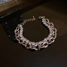 Stainless Steel Rhinestone Bracelets For Women 2023 Silver Color Letter D Model SL0050