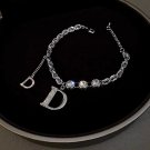 Stainless Steel Rhinestone Bracelets For Women 2023 Silver Color Letter D Model SL0179