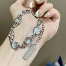 Stainless Steel Rhinestone Bracelets For Women 2023 Silver Color Letter D Model SL0105