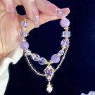 Light Luxury Purple Glass Crystal Beaded Bracelets for Women Chic Butterfly Model BR24Y01751