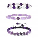 Healing Natural Amethysts Bracelet Stone Purple Crystal Beaded Bracelets Model Type 35