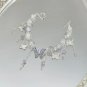 Korean Pink Crystal Flowers Butterfly Pendant Beaded Bracelet For Women Sweet Model Style Z