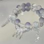 Korean Pink Crystal Flowers Butterfly Pendant Beaded Bracelet For Women Sweet Model Style S