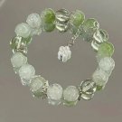 Korean Pink Crystal Flowers Butterfly Pendant Beaded Bracelet For Women Sweet Model Style M