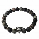 Natural Stone Men's Beaded Jewelry Crystal Agates Jades Tiger Eye Stone Beaded Model Black