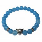 Natural Stone Men's Beaded Jewelry Crystal Agates Jades Tiger Eye Stone Beaded Model Lake blue jade