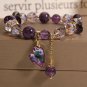 ZAKOL Exquisite Purple Crystal Beads Zircon Charm Bracelet for Women Girls Cute Model Style A