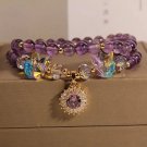 ZAKOL Exquisite Purple Crystal Beads Zircon Charm Bracelet for Women Girls Cute Model Style I