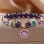 ZAKOL Exquisite Purple Crystal Beads Zircon Charm Bracelet for Women Girls Cute Model Style H
