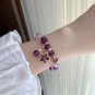 ZAKOL Exquisite Purple Crystal Beads Zircon Charm Bracelet for Women Girls Cute Model Style F