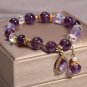 ZAKOL Exquisite Purple Crystal Beads Zircon Charm Bracelet for Women Girls Cute Model Style F