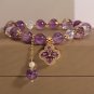 ZAKOL Exquisite Purple Crystal Beads Zircon Charm Bracelet for Women Girls Cute Model Style D