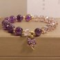 ZAKOL Exquisite Purple Crystal Beads Zircon Charm Bracelet for Women Girls Cute Model Style D