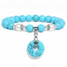 Natural Stone Pendant Bracelet Blue Sodalite Malachite Amethysts Tiger Eye Model Turquois