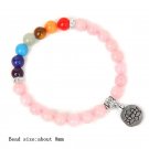 Trendy Rose Quartzs Bracelet Pink Crystal Beads Bracelets Stretch Natural Stone Model Style 20