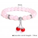 Trendy Rose Quartzs Bracelet Pink Crystal Beads Bracelets Stretch Natural Stone Model Style 13