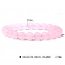 Trendy Rose Quartzs Bracelet Pink Crystal Beads Bracelets Stretch Natural Stone Model Style 1