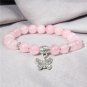 Trendy Rose Quartzs Bracelet Pink Crystal Beads Bracelets Stretch Natural Stone Model Style 6