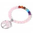 Trendy Rose Quartzs Bracelet Pink Crystal Beads Bracelets Stretch Natural Stone Model Style 19