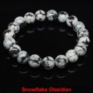 Natural Stone Bracelet Amethyst Tiger Eye Rose Quartz Obsidian Agate Beads Model Snowflake Obsidian