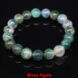 Natural Stone Bracelet Amethyst Tiger Eye Rose Quartz Obsidian Agate Beads Model Moss Agate