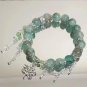 Korean Pink Crystal Flowers Butterfly Pendant Beaded Bracelet for Women Sweet Model X