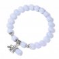 Fashion Natural Blue Chalcedony Beads Bracelet Cute Elephant Pendant Charm Model Amethyst