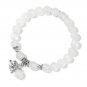 Fashion Natural Blue Chalcedony Beads Bracelet Cute Elephant Pendant Charm Model White Quartz