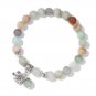 Fashion Natural Blue Chalcedony Beads Bracelet Cute Elephant Pendant Charm Model chalcedony