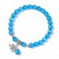 Fashion Natural Blue Chalcedony Beads Bracelet Cute Elephant Pendant Charm Model chalcedony